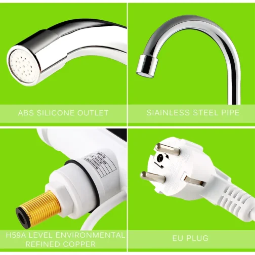 ATWFS Electric Kitchen Water Heater Tap Instant Hot Water Faucet Heater Cold Heating Faucet Tankless Instantaneous Water Heater - Image 5