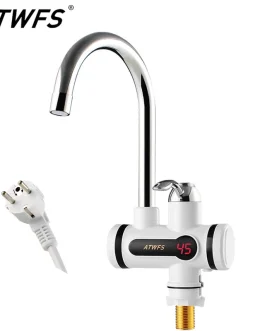 ATWFS Electric Kitchen Water Heater Tap Instant Hot Water Faucet Heater Cold Heating Faucet Tankless Instantaneous Water Heater