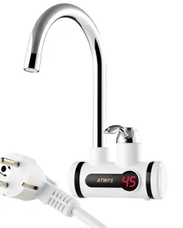 ATWFS Electric Kitchen Water Heater Tap Instant Hot Water Faucet Heater Cold Heating Faucet Tankless Instantaneous Water Heater