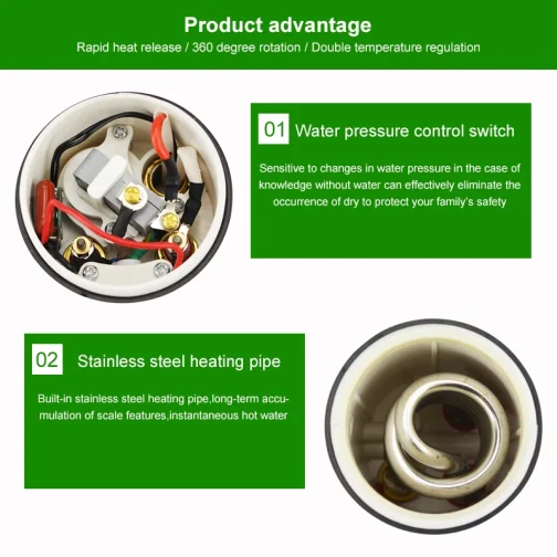 ATWFS Electric Kitchen Water Heater Tap Instant Hot Water Faucet Heater Cold Heating Faucet Tankless Instantaneous Water Heater - Image 6