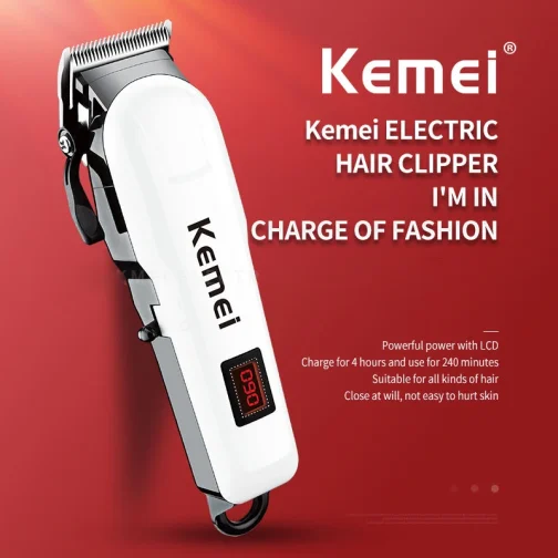Kemei Professional hair clipper cordless hair trimmer beard for men electric hair cutting kit rechargeable haircut machine - Image 3